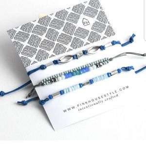 Pink House Style Jessica Set of 3 Pull Bracelets